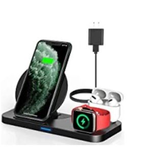 3 in 1 Qi-Certified Wireless Fast Charger for Apple Iphone, Watch & Air Pods.